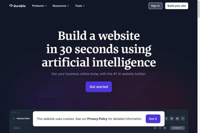 Durable AI Website Builder preview